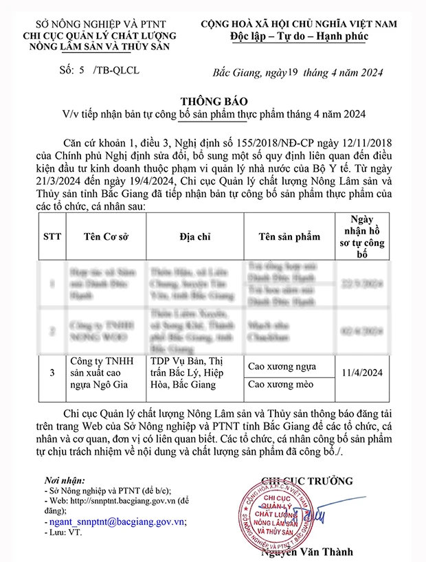 Cao Ngựa Thường Nguyên Chất Chính Hãng NGÔ GIA 7 Bản công bố sản phẩm